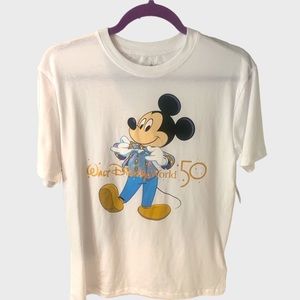 Walt Disney World 50th Anniversary Mickey Mouse T-Shirt White Small